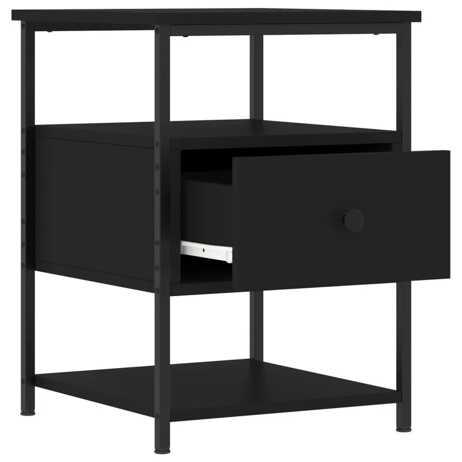 Tables de chevet 2 pcs noir 40x42x56 cm bois d’ingénierie - 6