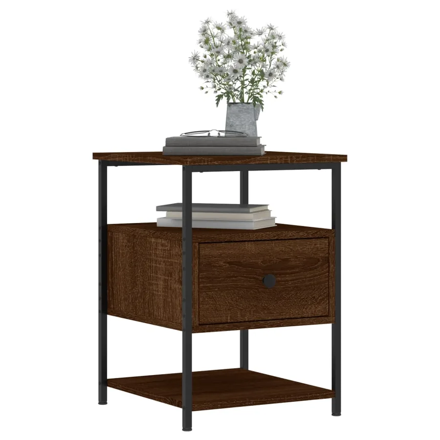 Tables de chevet 2pcs chêne marron 40x42x56cm bois d'ingénierie - 4