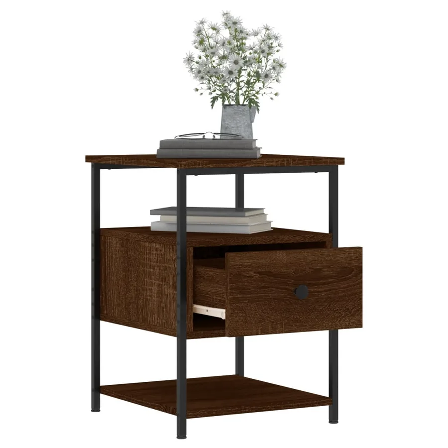 Tables de chevet 2pcs chêne marron 40x42x56cm bois d'ingénierie - 5