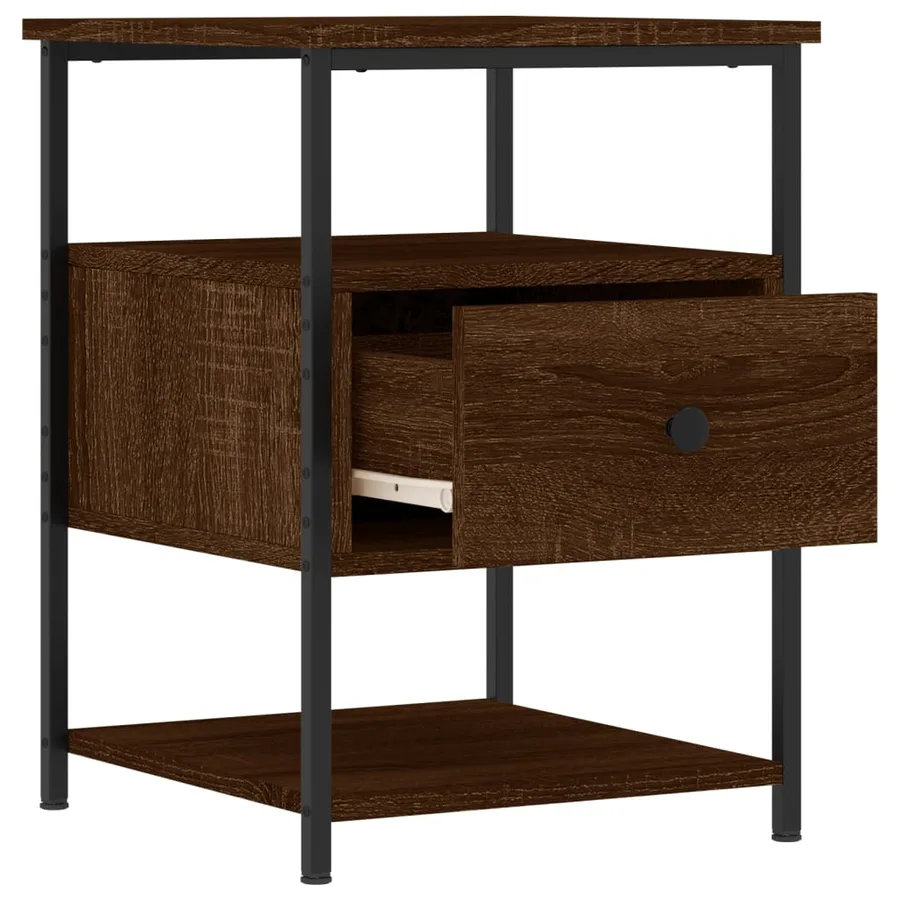 Tables de chevet 2pcs chêne marron 40x42x56cm bois d'ingénierie - 6