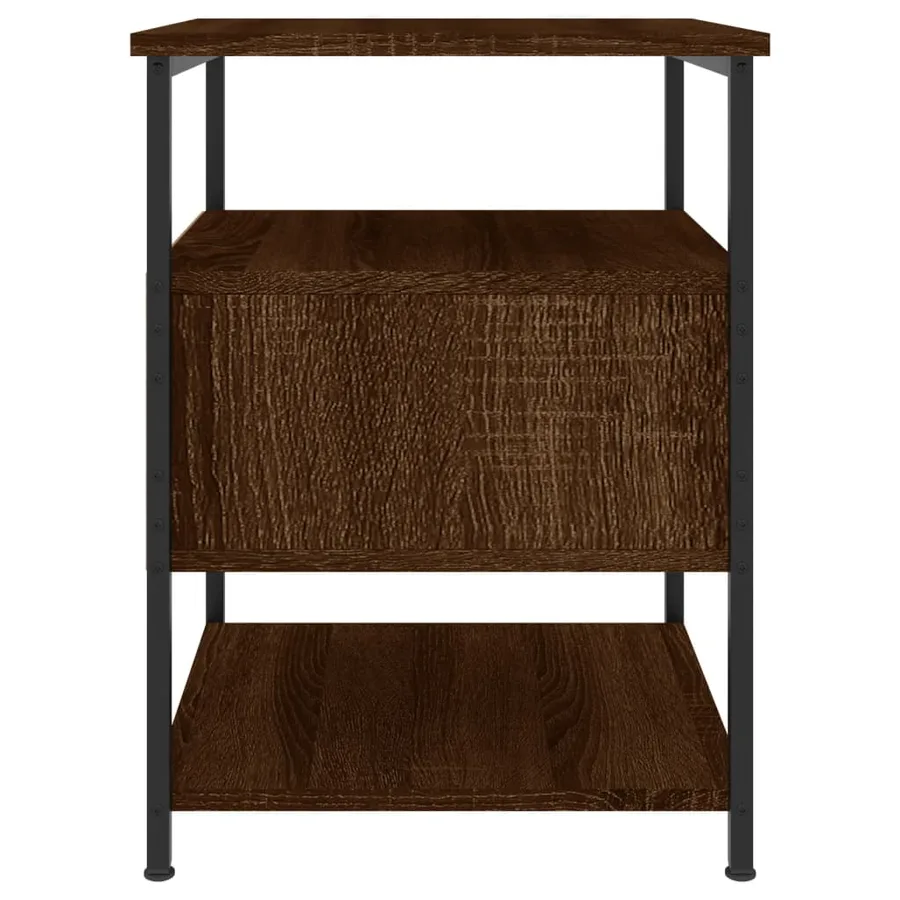 Tables de chevet 2pcs chêne marron 40x42x56cm bois d'ingénierie - 8