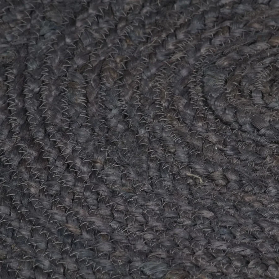 Tapis fait à la main Jute Rond 120 cm Gris foncé - 4