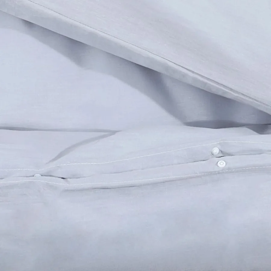 Ensemble de housse de couette Gris 140x200 cm Coton - 8
