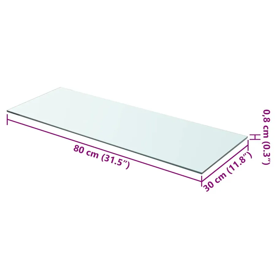Panneaux d'étagère 2 pcs Verre Transparent 80 x 30 cm - 4