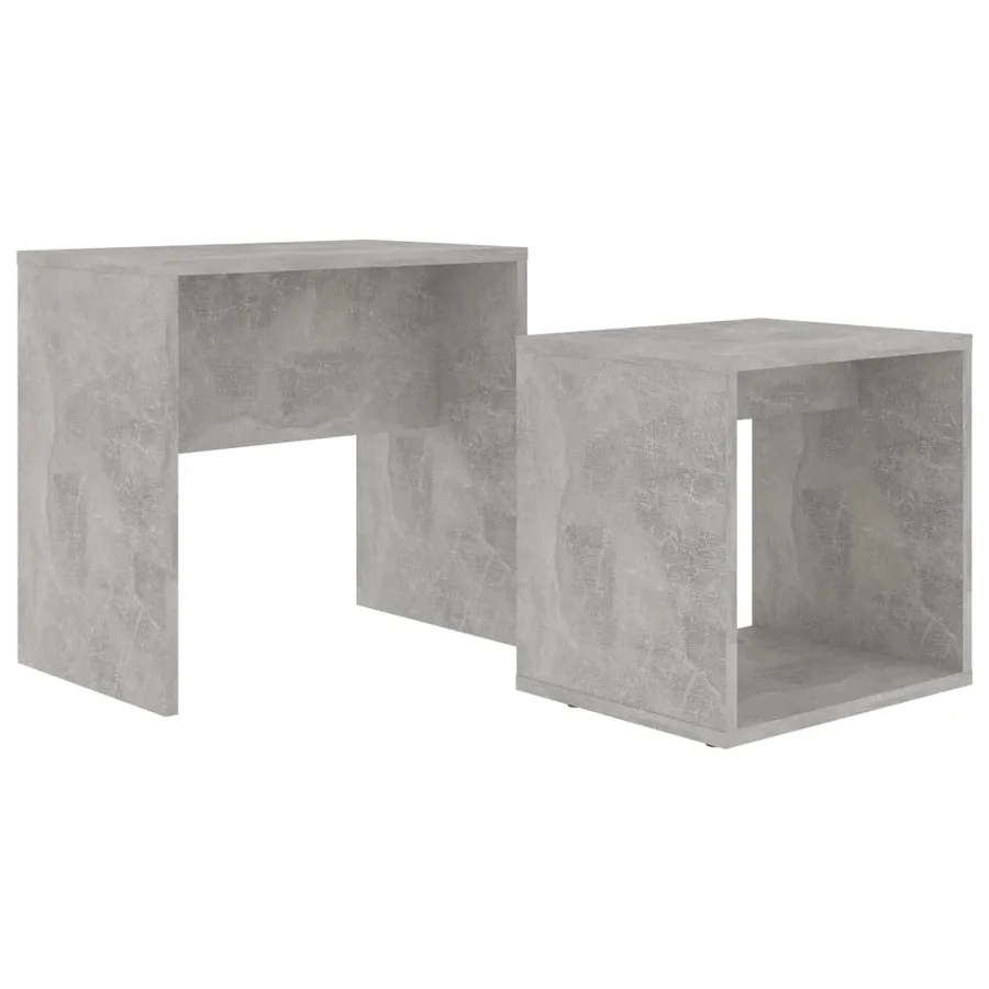 Ensemble de table basse Gris béton 48x30x45 cm Bois ingénierie - 2