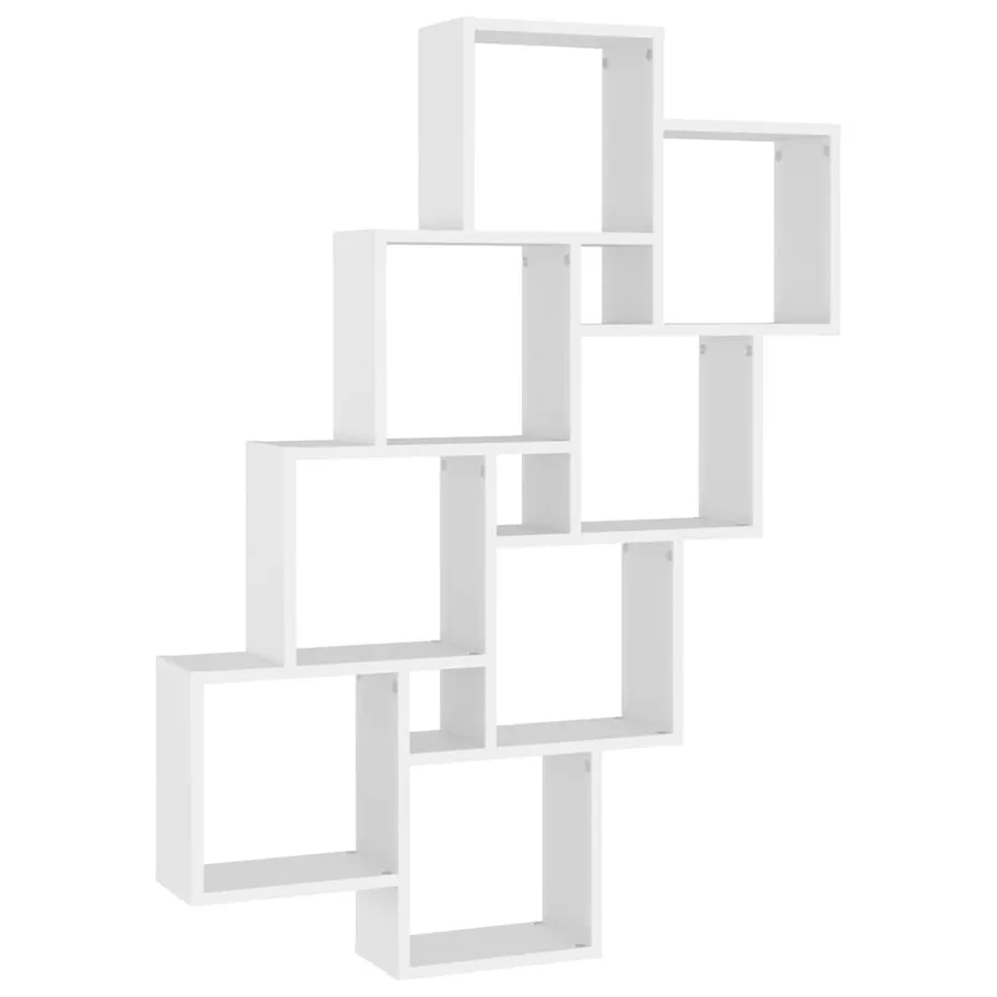 Étagère murale cube Blanc 90x15x119 cm Bois d’ingénierie - 2