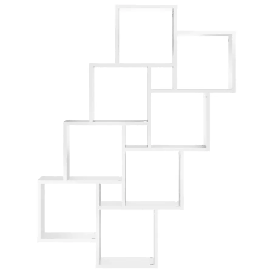 Étagère murale cube Blanc 90x15x119 cm Bois d’ingénierie - 4
