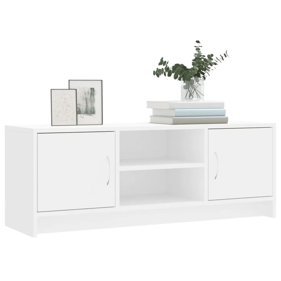 Meuble TV blanc 102x30x37,5 cm bois d'ingénierie - 3