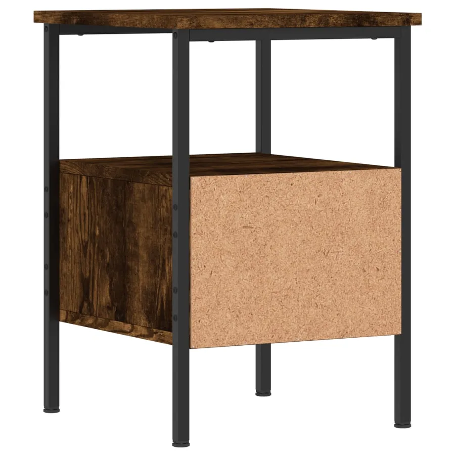Table de chevet chêne fumé 34x36x50 cm bois d'ingénierie - 5