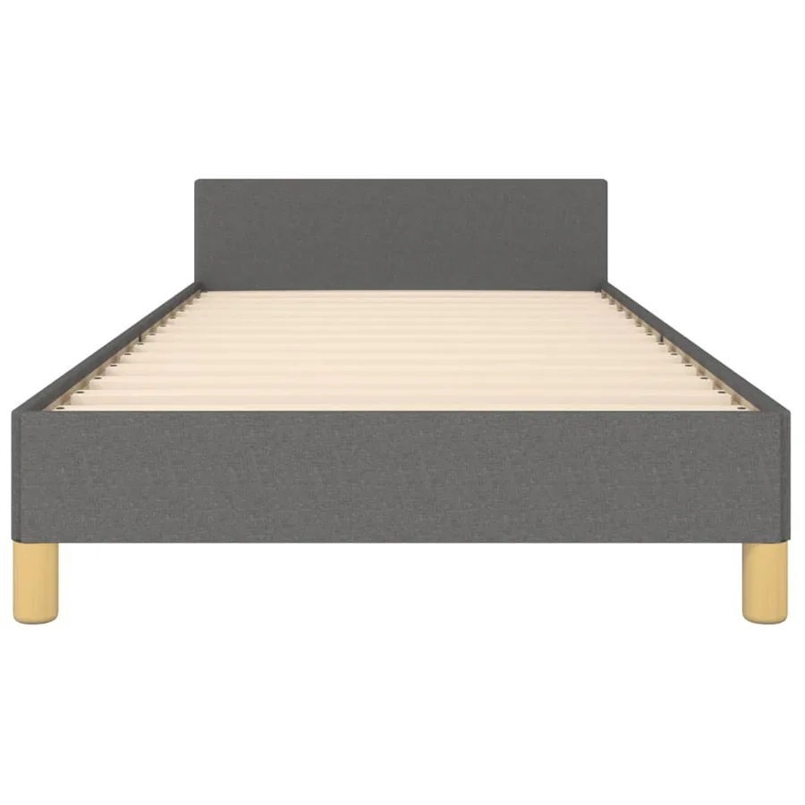 Cadre de lit sans matelas gris foncé 90x190 cm tissu - 6