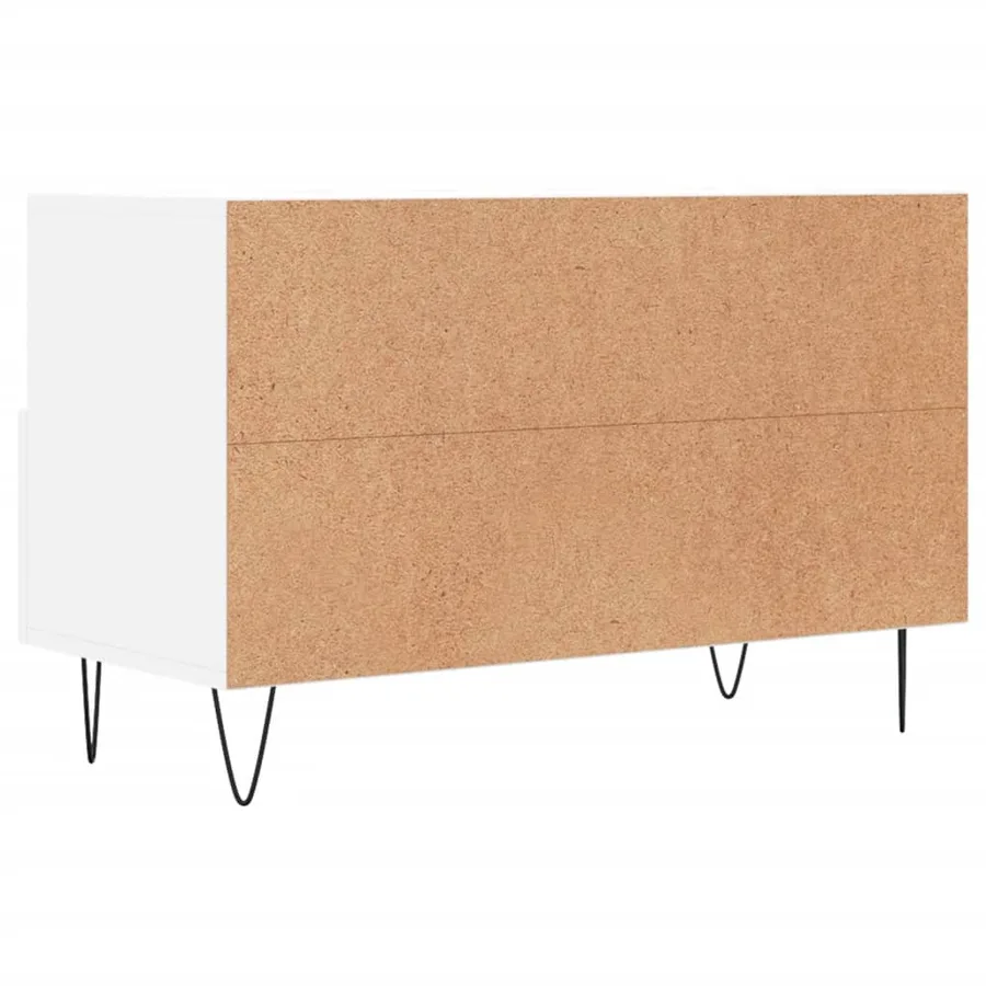 Meuble TV Blanc 80x36x50 cm Bois d'ingénierie - 8