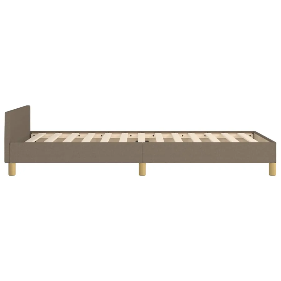 Cadre de lit sans matelas taupe 90x190 cm tissu - 7