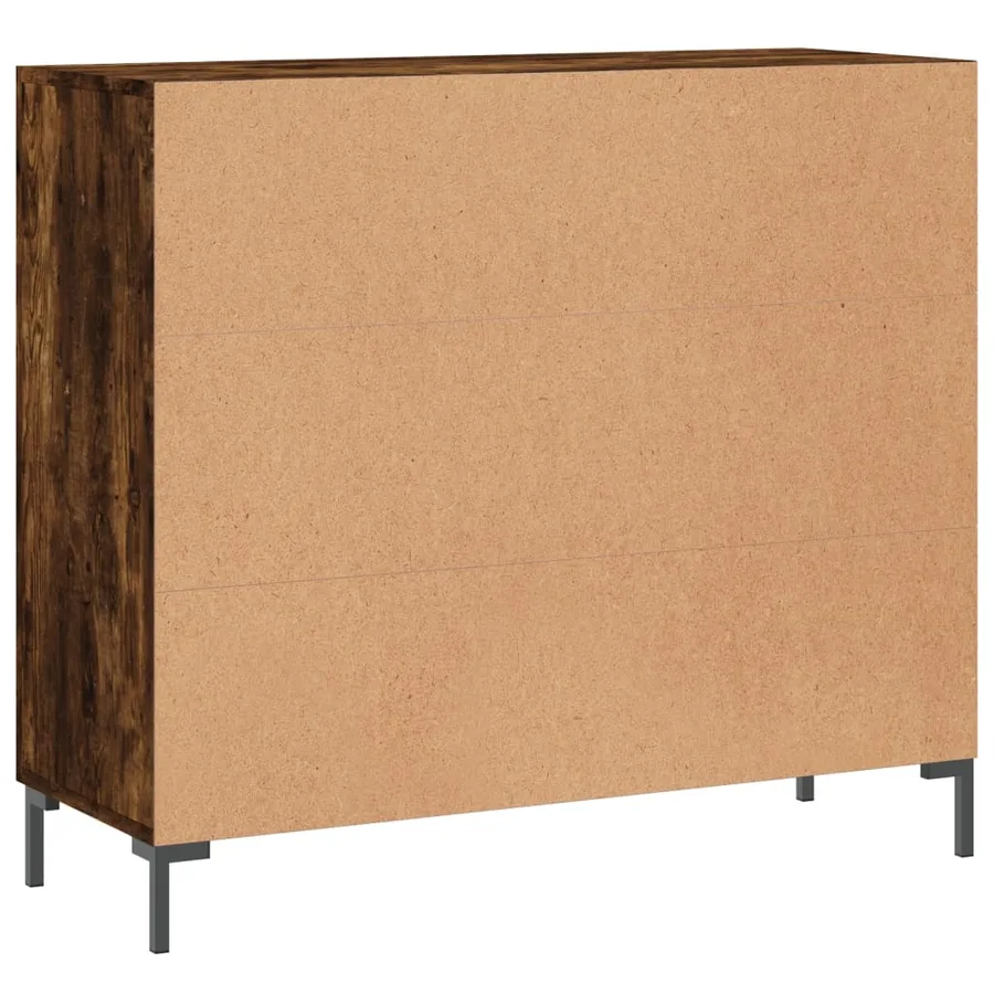 Buffet chêne fumé 90x34x80 cm bois d'ingénierie - 8