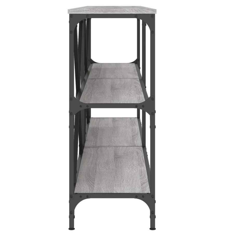 Table console sonoma gris 180x30x75 cm bois d'ingénierie et fer - 5