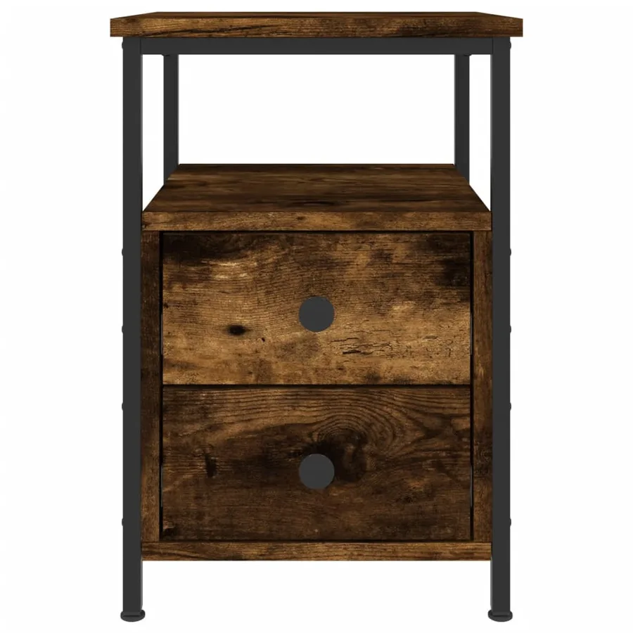 Tables de chevet 2 pcs chêne fumé 34x35,5x50 cm bois ingénierie - 6