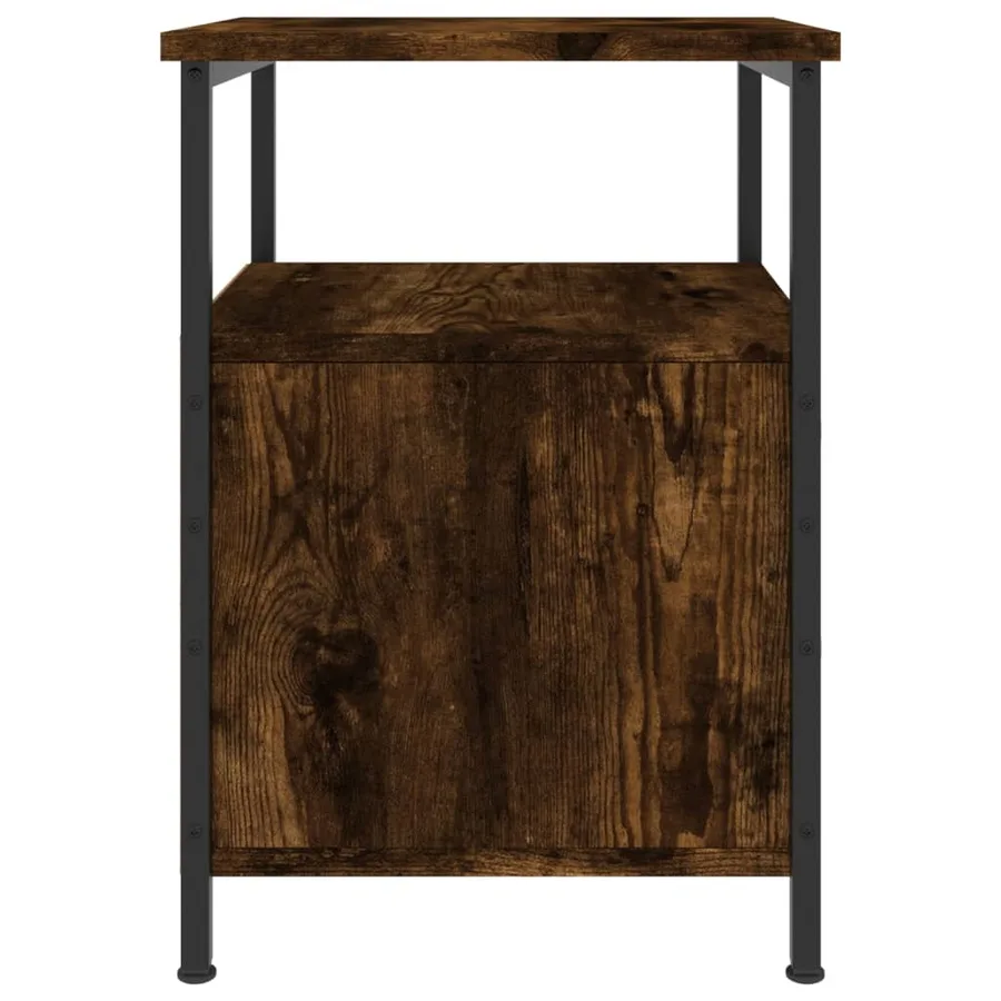 Tables de chevet 2 pcs chêne fumé 34x35,5x50 cm bois ingénierie - 8
