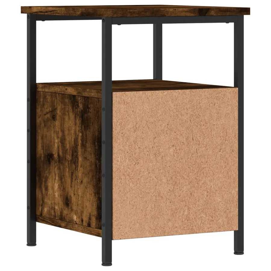 Tables de chevet 2 pcs chêne fumé 34x35,5x50 cm bois ingénierie - 9