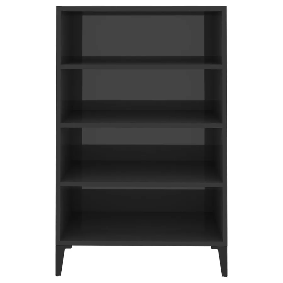 Buffet Gris brillant 57x35x90 cm Aggloméré - 4