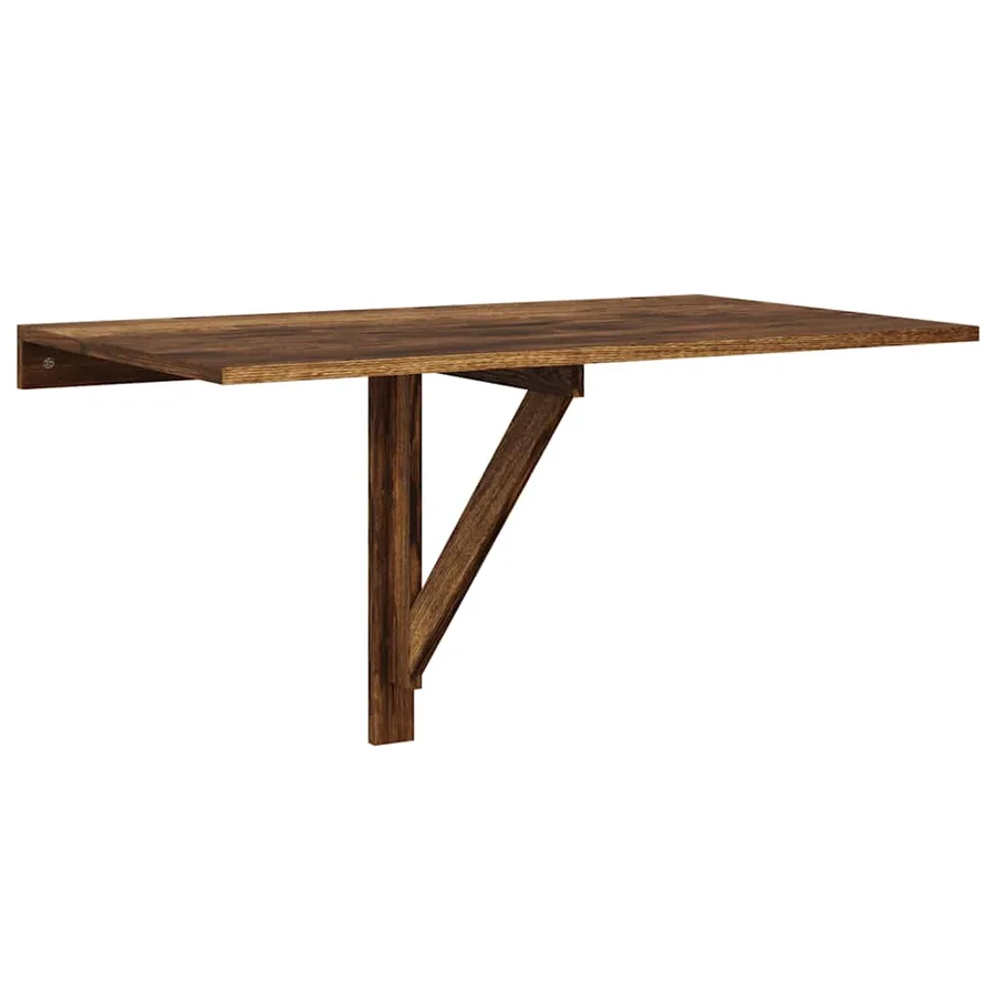 Table murale pliable Chêne fumé 100x60x56 cm Bois d'ingénierie - 2