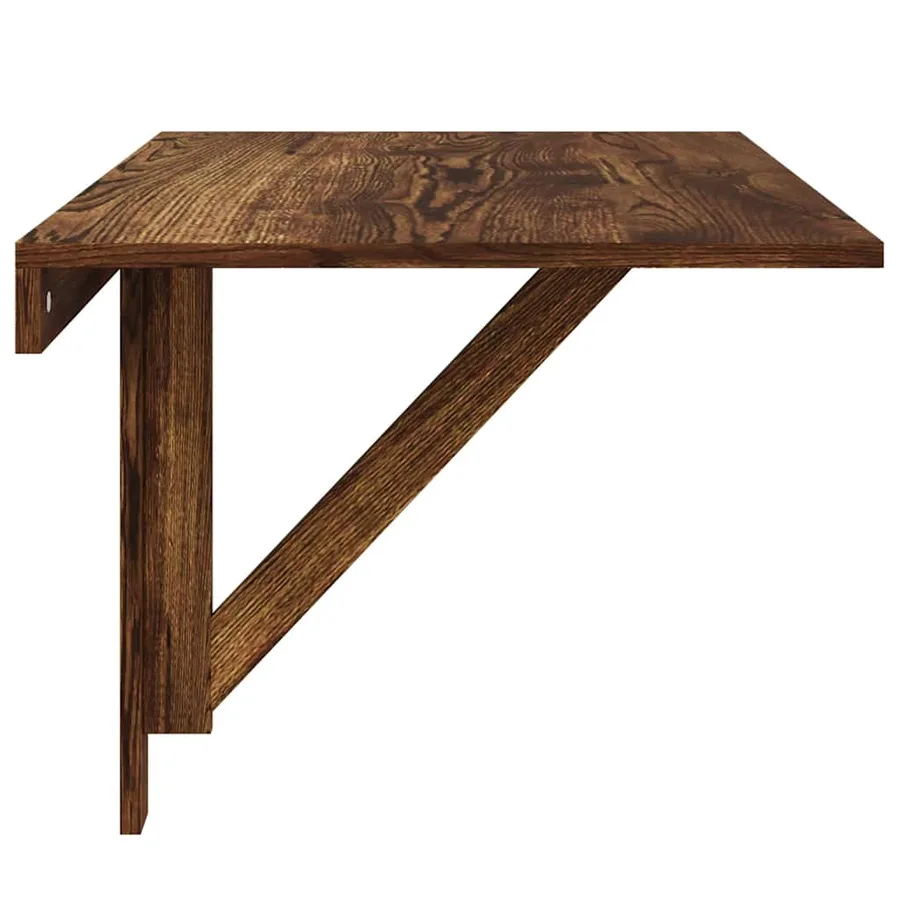 Table murale pliable Chêne fumé 100x60x56 cm Bois d'ingénierie - 6