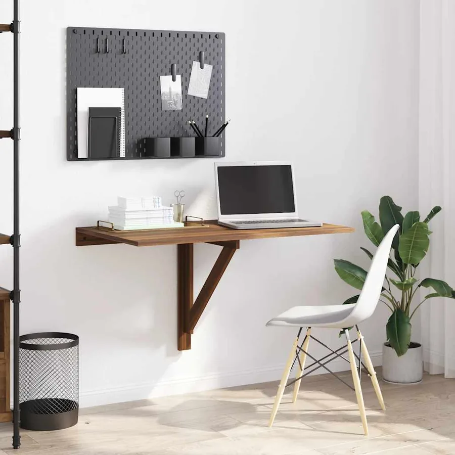 Table murale pliable Chêne marron 100x60x56cm Bois d'ingénierie