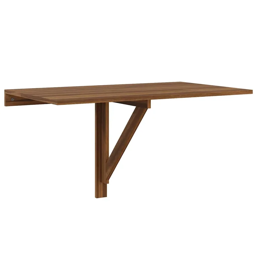 Table murale pliable Chêne marron 100x60x56cm Bois d'ingénierie - 2