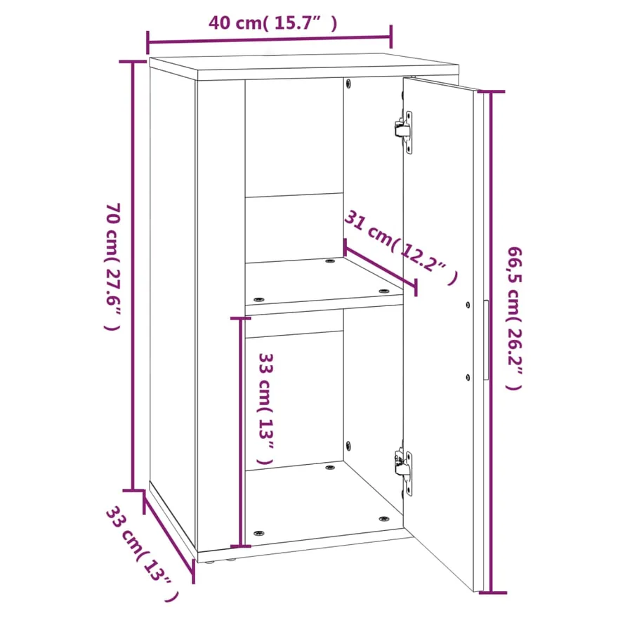 Buffet Gris béton 40x33x70 cm Bois d'ingénierie - 10