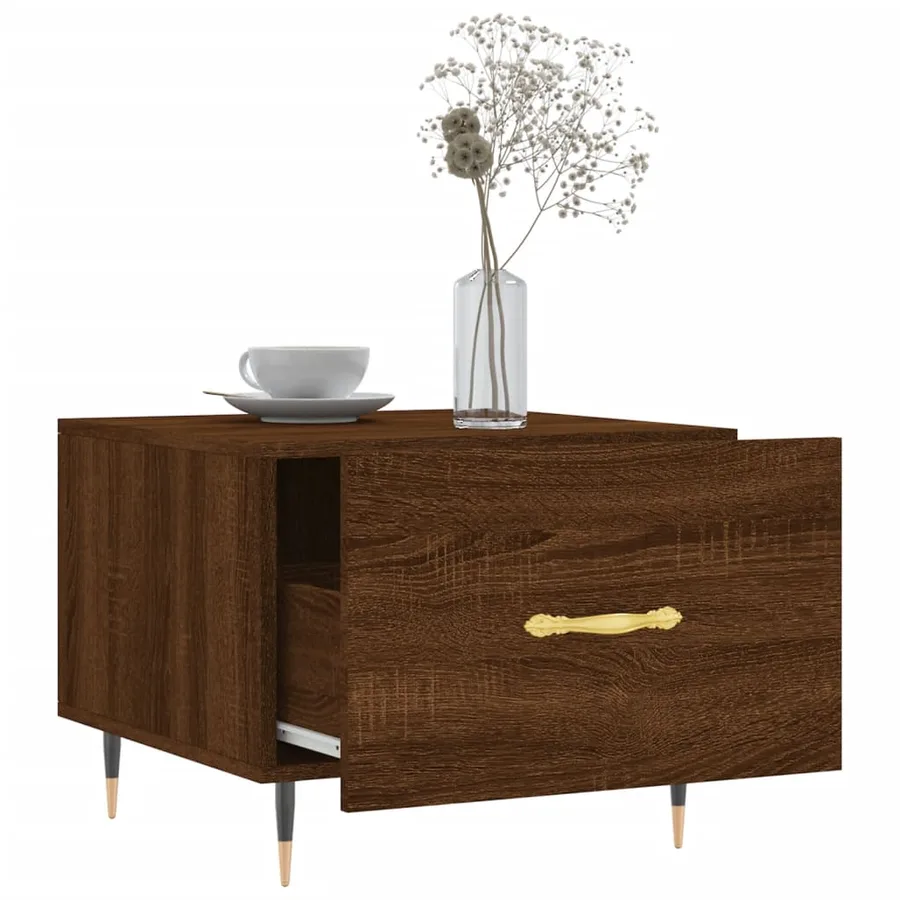 Tables basses 2 pcs chêne marron 50x50x40 cm bois d'ingénierie - 4