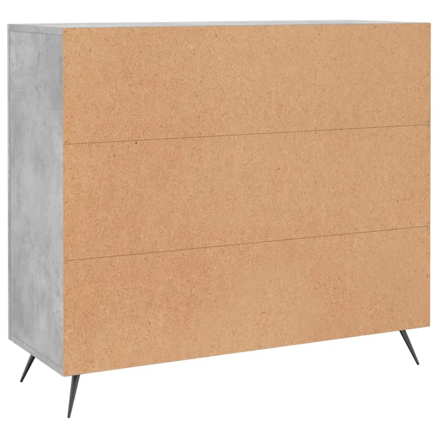 Buffet gris béton 90x34x80 cm bois d'ingénierie - 8
