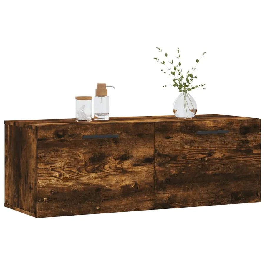 Armoire murale Chêne fumé 100x36,5x35 cm Bois d'ingénierie - 3