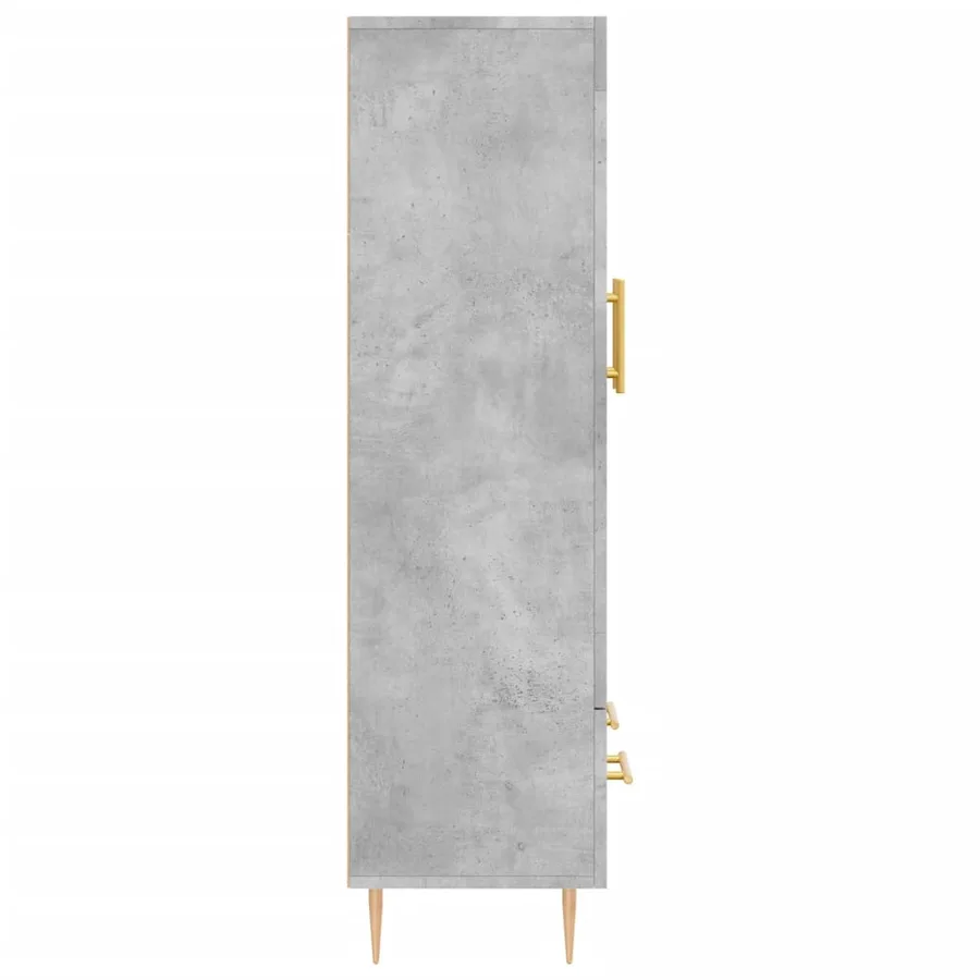 Buffet haut gris béton 69,5x31x115 cm bois d'ingénierie - 7