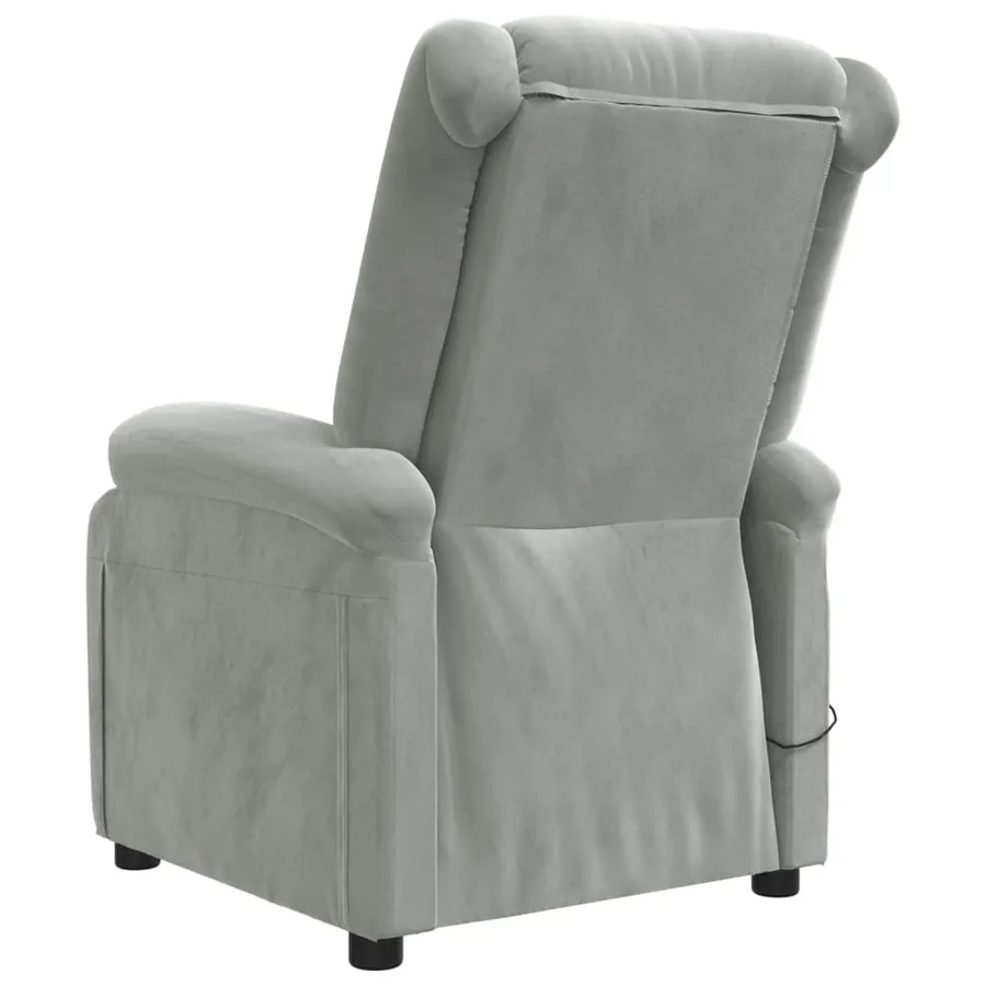Fauteuil inclinable électrique gris clair velours - 6