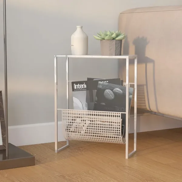 Porte-revue Argenté 35x15x45 cm Acier