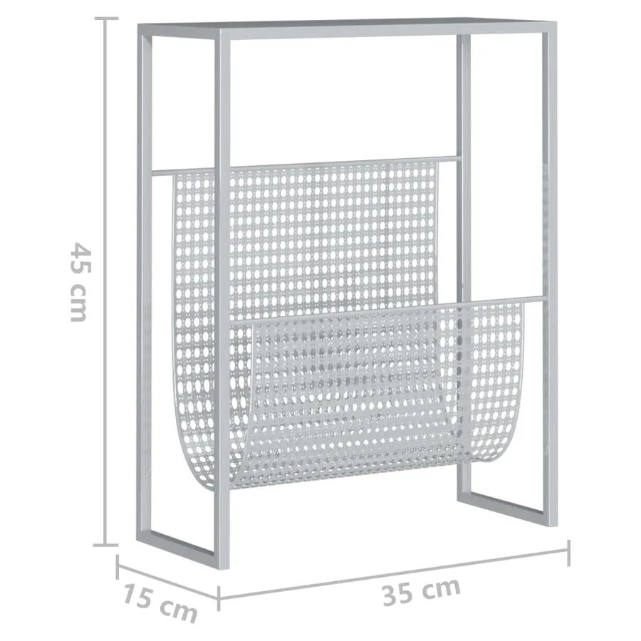 Porte-revue Argenté 35x15x45 cm Acier - 7