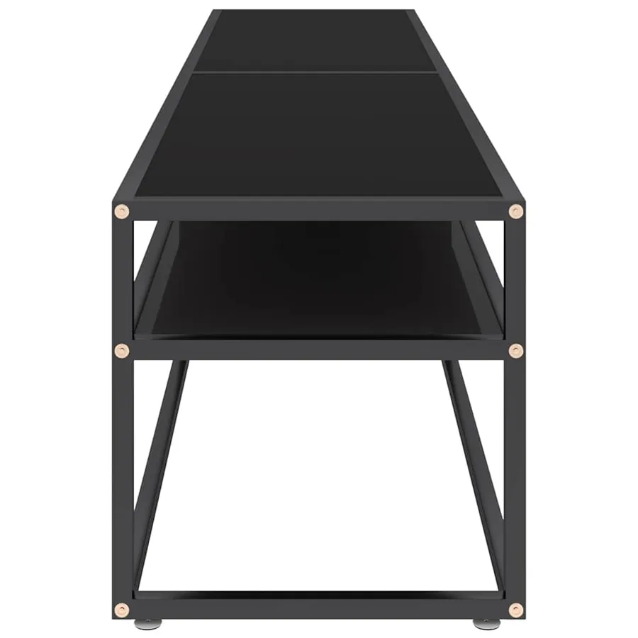 Meuble TV noir 180x40x40,5 cm verre trempé - 4