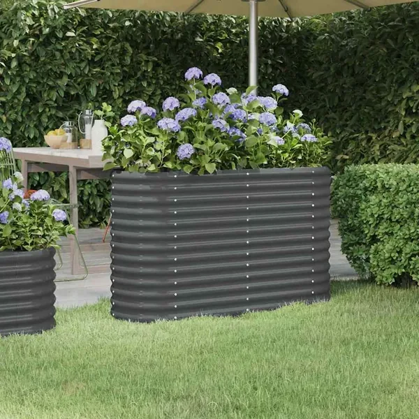 Lit surélevé de jardin Acier galvanisé Anthracite