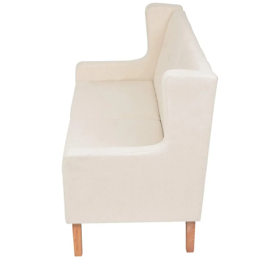 Ensemble de canapés 3 pcs tissu blanc crème - 4