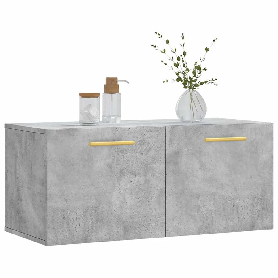 Armoire murale gris béton 80x36,5x35 cm bois d'ingénierie - 3