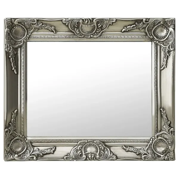 Miroir mural style baroque 50x40 cm Argenté