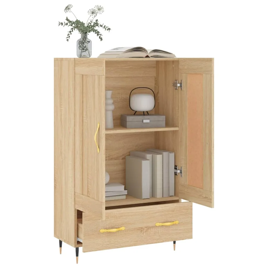 Buffet haut chêne sonoma 69,5x31x115 cm bois d'ingénierie - 4