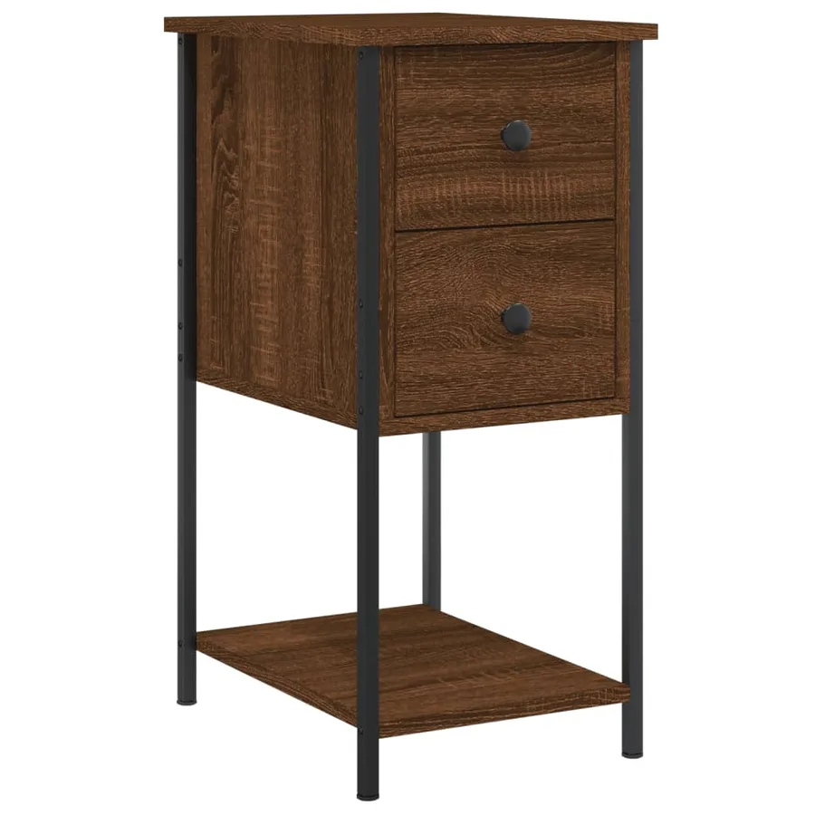 Tables de chevet 2pcs chêne marron 32x42x70cm Bois d'ingénierie - 3