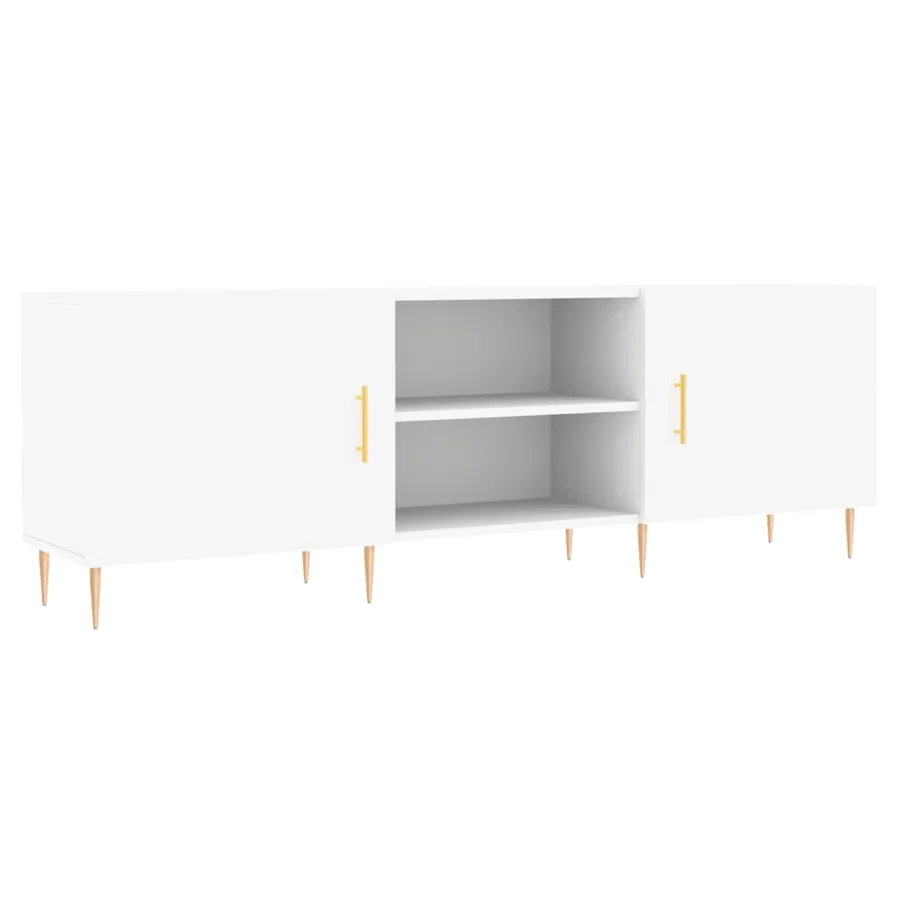 Meuble TV blanc 150x30x50 cm bois d'ingénierie - 2