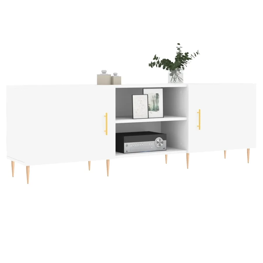 Meuble TV blanc 150x30x50 cm bois d'ingénierie - 3