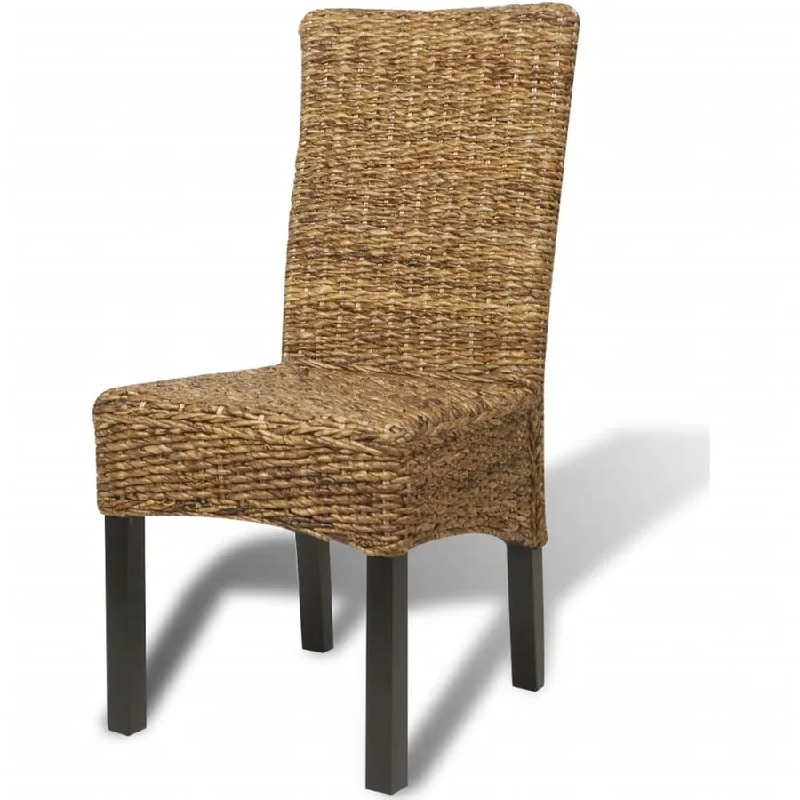 Chaises à manger lot de 4 bois solide de manguier et abaca - 4