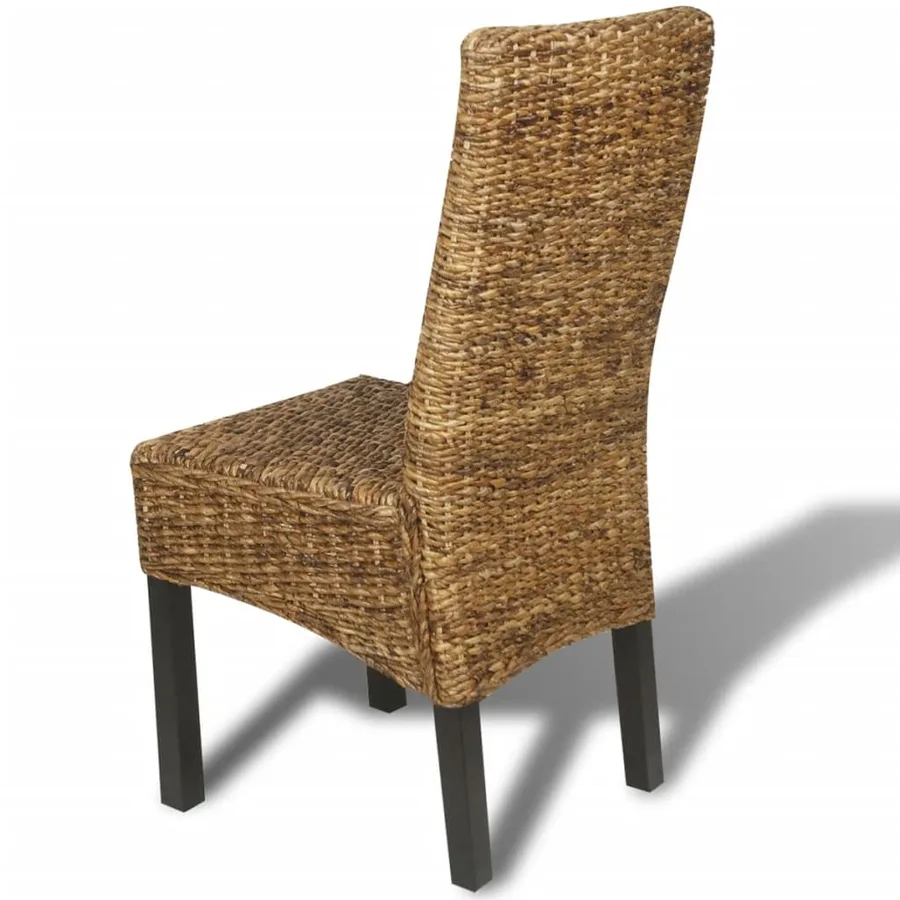 Chaises à manger lot de 4 bois solide de manguier et abaca - 5