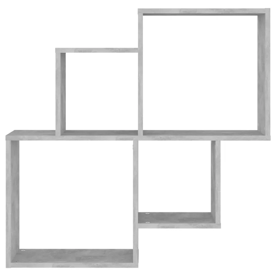 Étagère murale cube Gris béton 80x15x78,5 cm Bois d’ingénierie - 3