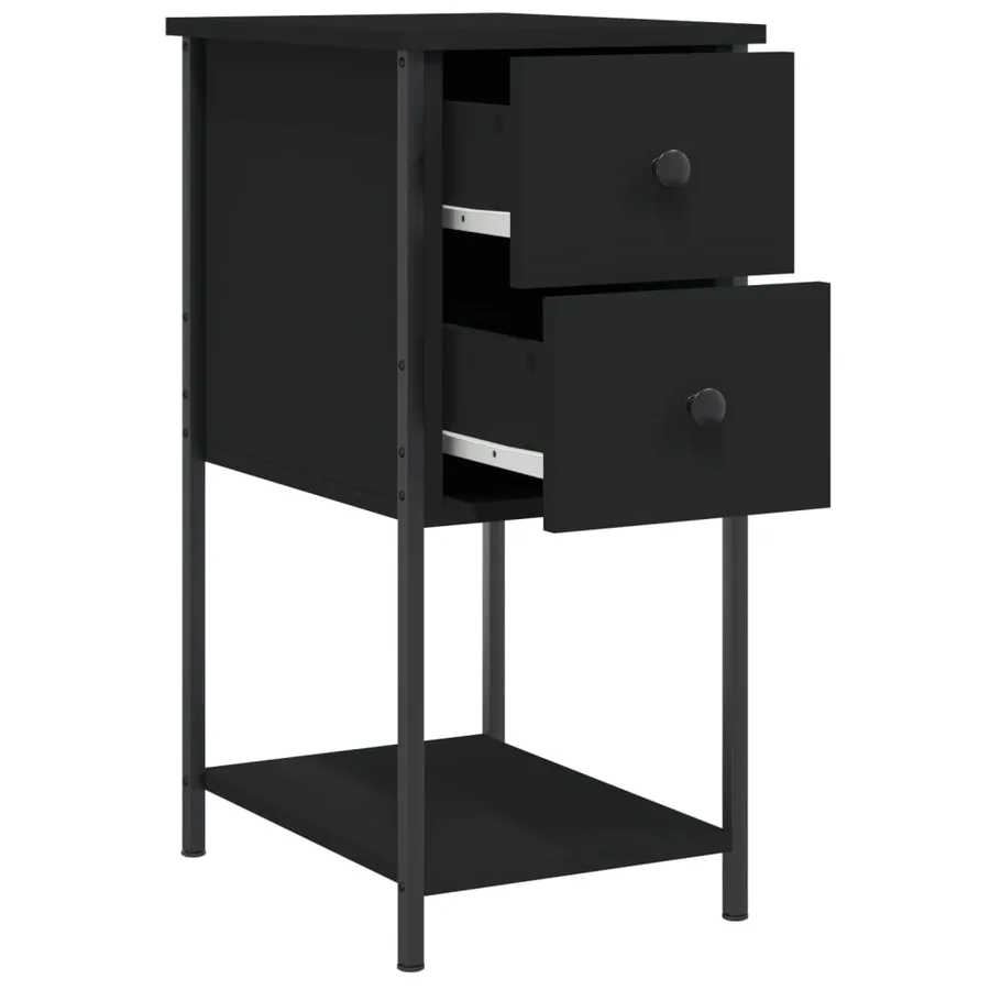 Table de chevet noir 32x42x70 cm bois d’ingénierie - 5