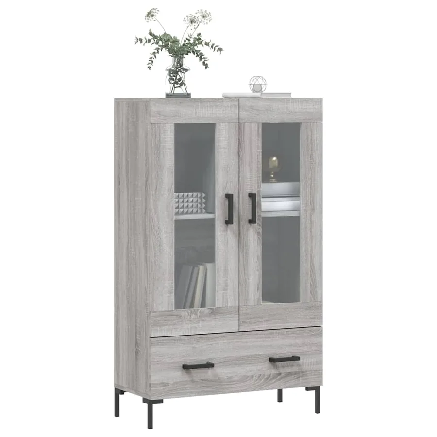 Buffet haut sonoma gris 69,5x31x115 cm bois d'ingénierie - 3