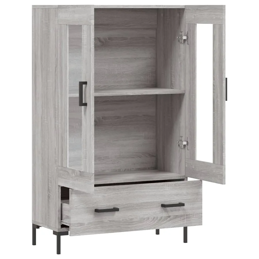 Buffet haut sonoma gris 69,5x31x115 cm bois d'ingénierie - 5