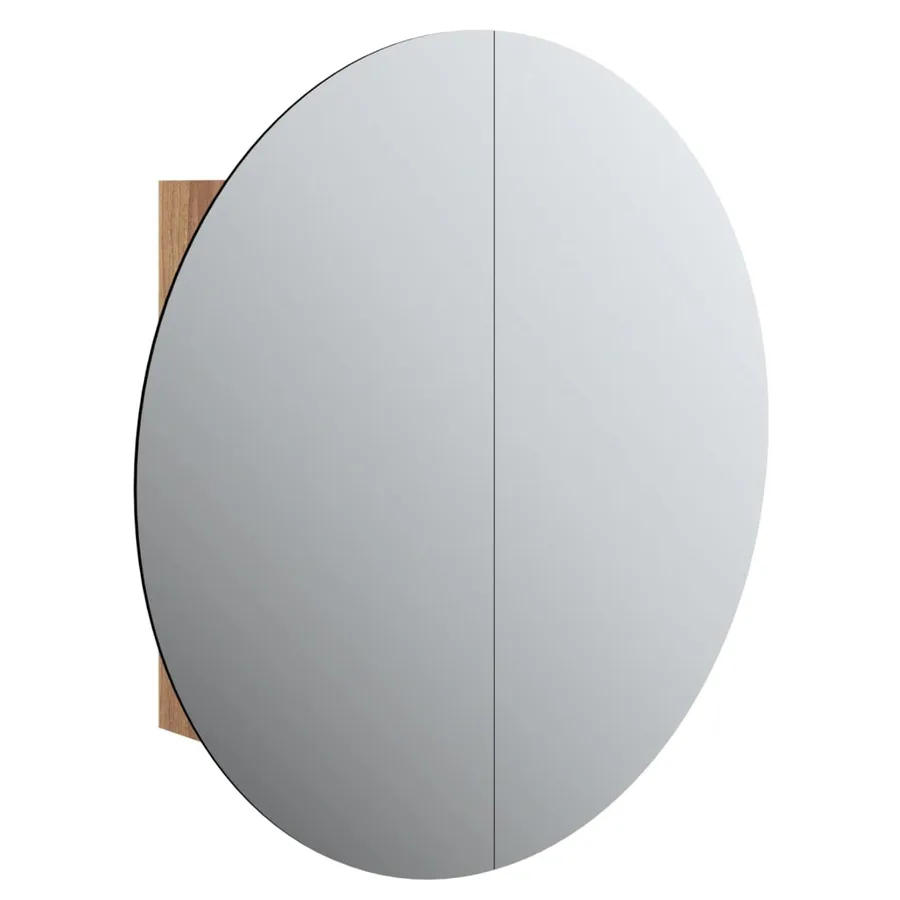 Armoire de salle de bain miroir rond et LED Chêne 54x54x17,5 cm - 2